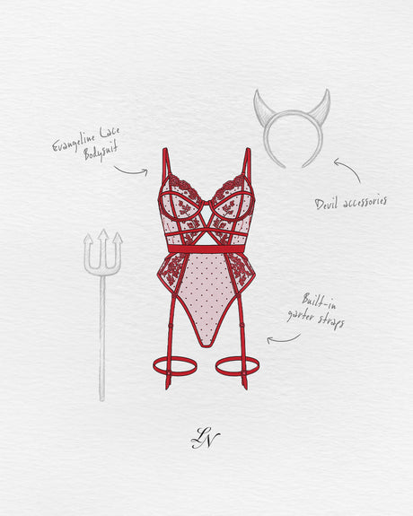How to Wear the Evangeline Red Lace Bodysuit for Halloween