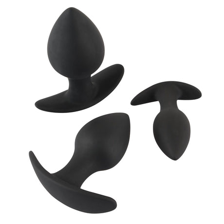 Black Velvet Silicone Three Piece Anal Training Set