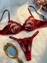 Elegant Embroidered Lingerie Bra Set