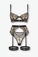 Nicola 3pc Lingerie Set | Black
