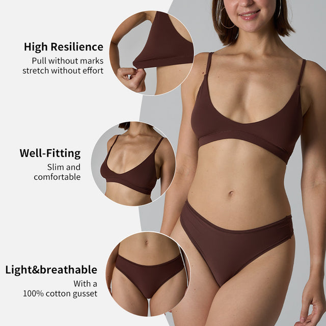 Mila Seamless Lingerie Set | Brown
