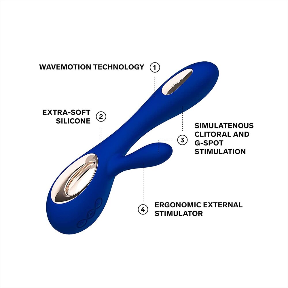 Lelo Soraya Wave Dual Action Vibrator Midnight Blue - Little Nooks