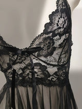 Seductive Sheer Lace Babydoll Set