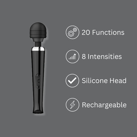 Loving Joy Rechargeable Magic Wand Vibrator Black