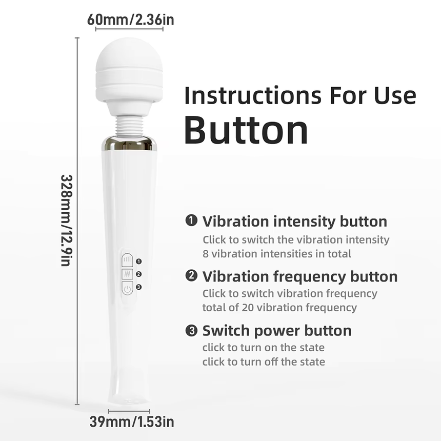 Multi-Speed Body Wand Massager - White