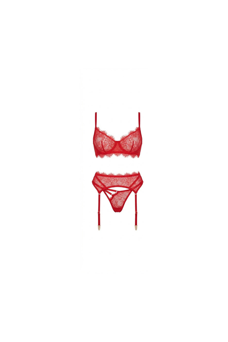 Isla Lace Lingerie Set | Red - Little Nooks
