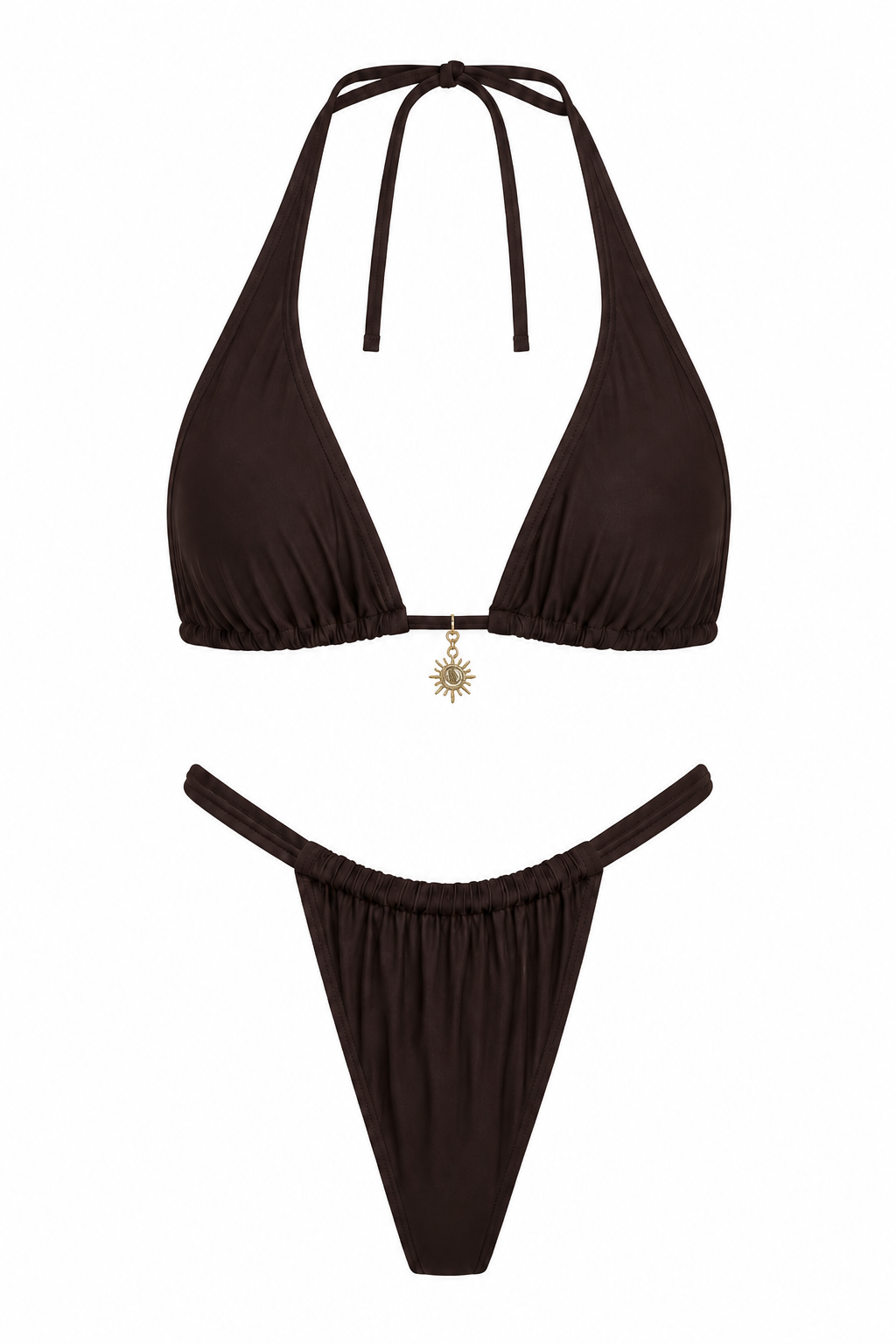 Lucy Halter Bikini Set | Chocolate Brown - Little Nooks