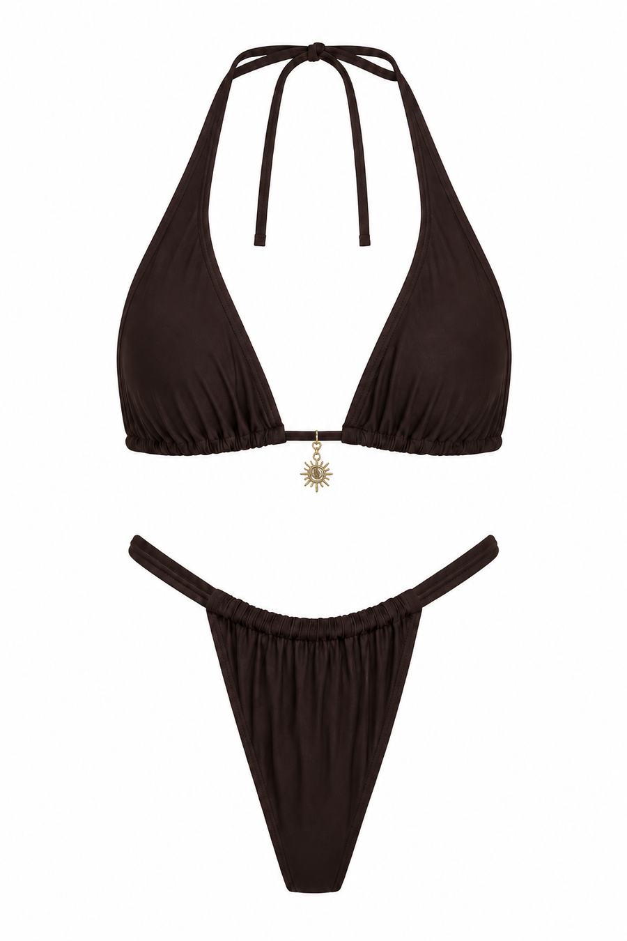 Lucy Halter Bikini Set | Chocolate Brown - Little Nooks