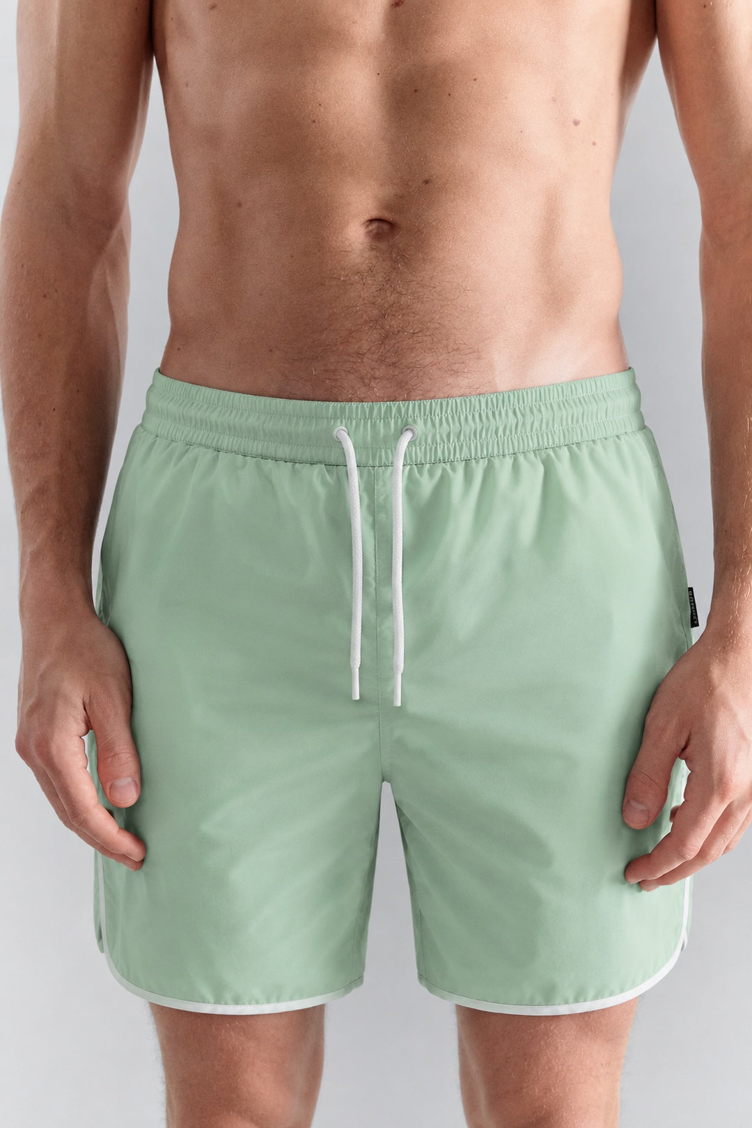 Petro Contrast Trim Swim Shorts | Green