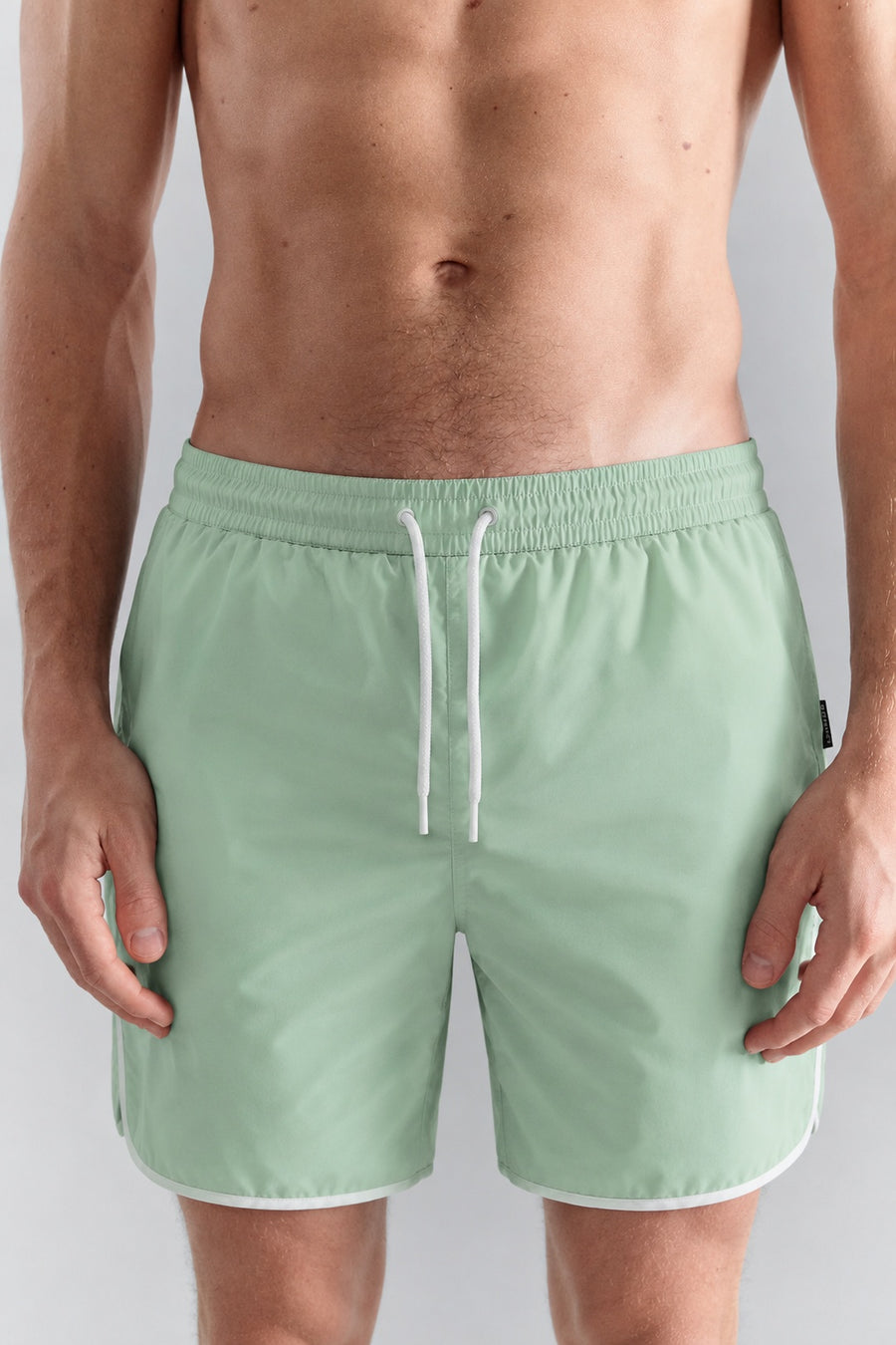 Petro Contrast Trim Swim Shorts | Green - Little Nooks