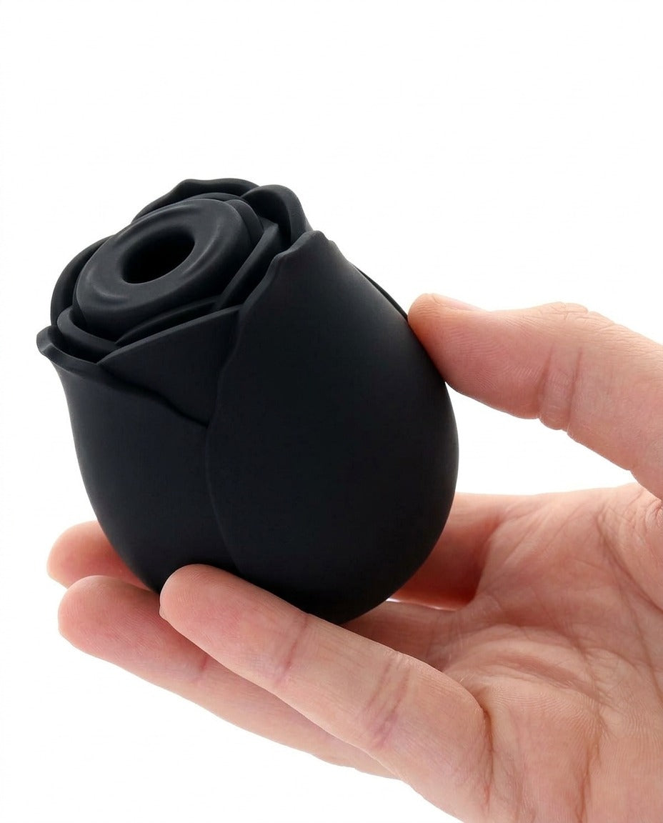 Rechargeable Suction Vibrator Rose Sex Toy | Black