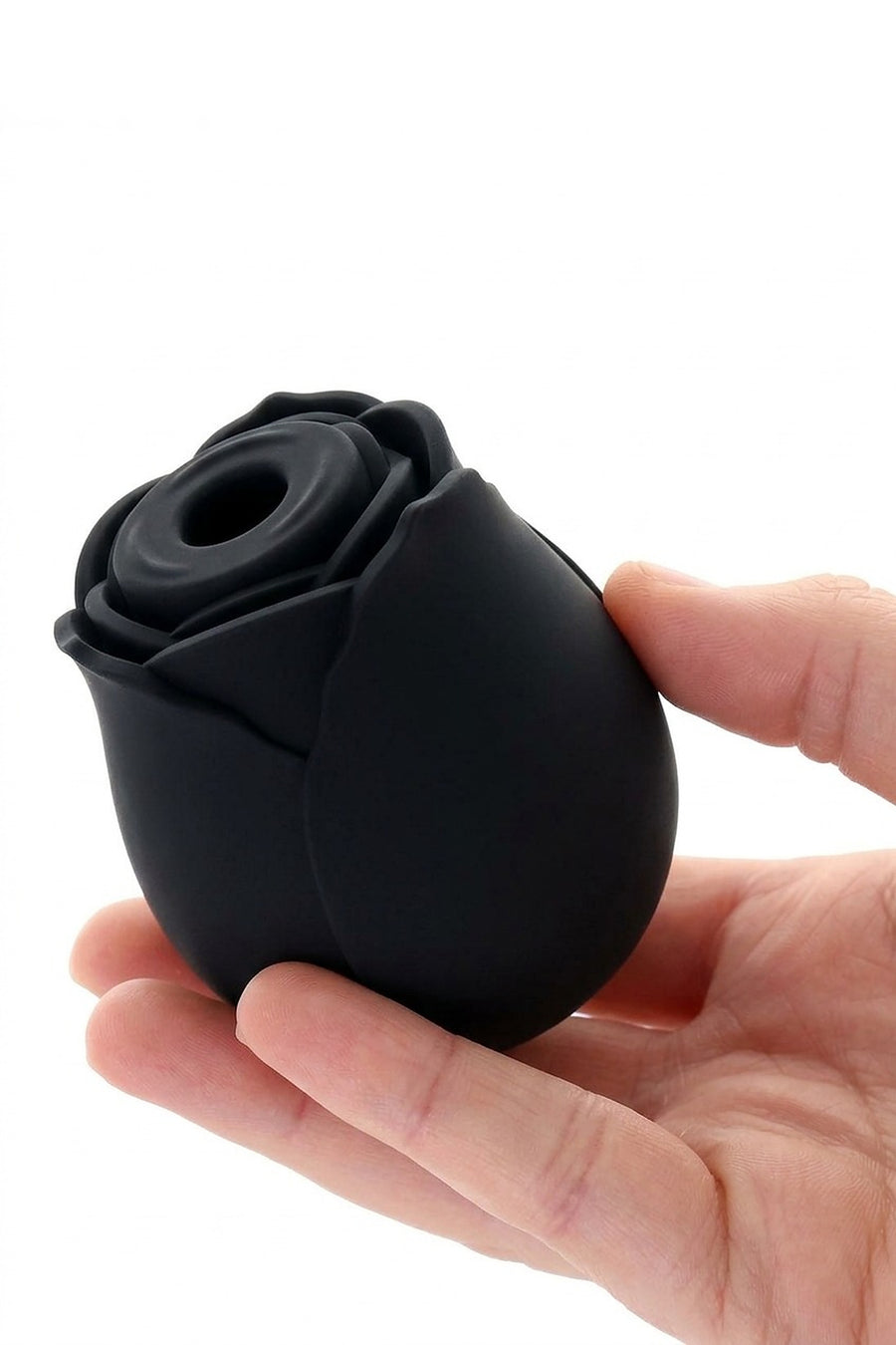 Rechargeable Suction Vibrator Rose Sex Toy | Black - Little Nooks