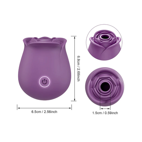 10 Mode Rechargeable Suction Vibrator Rose Sex Toy