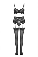 Victoria Lace Elegance Lingerie Set | Black