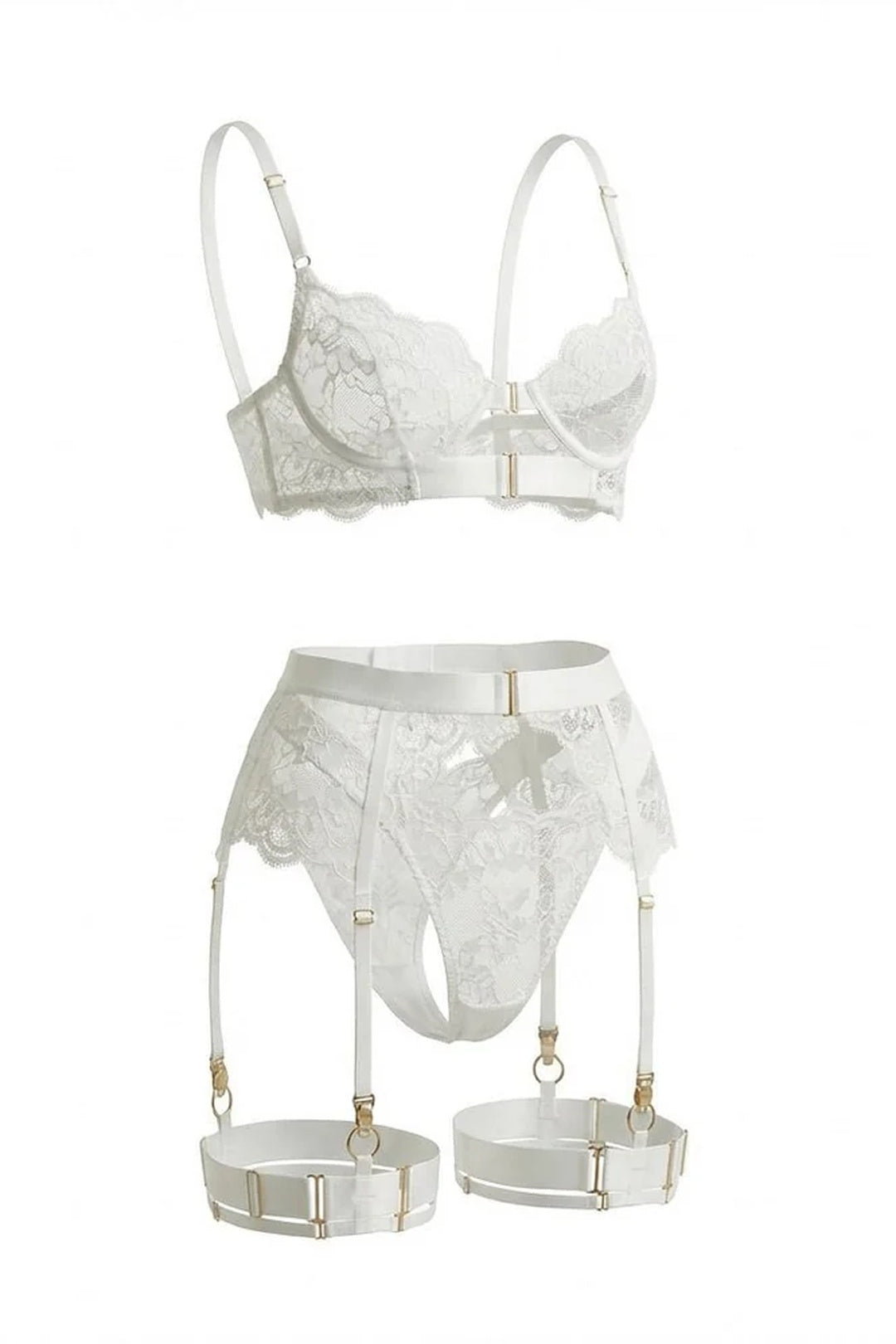 Nicola 3pc Lingerie Set | White