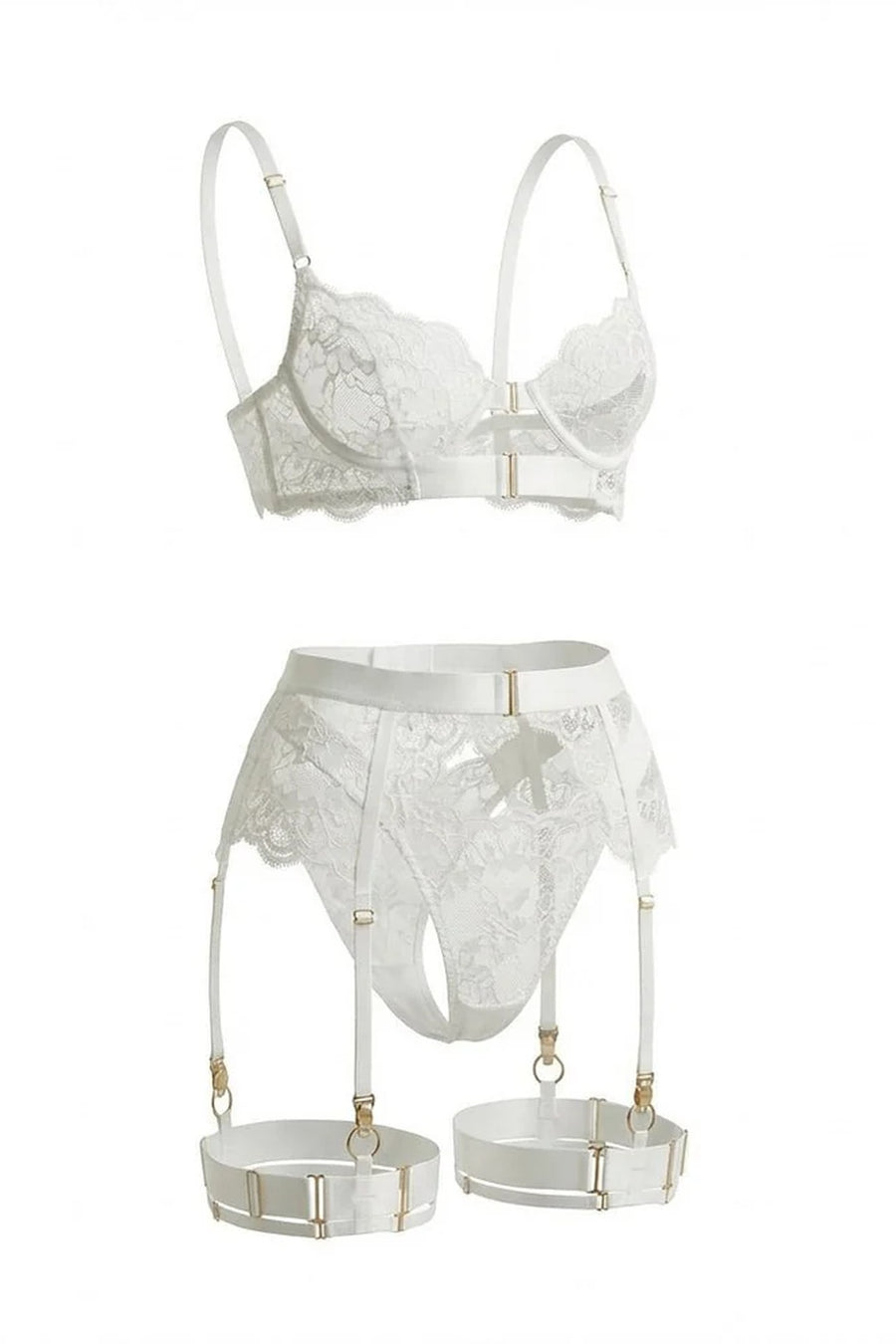 Nicola 3pc Lingerie Set | White